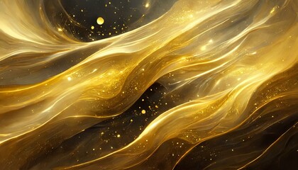 Wall Mural - abstract dark yellow background with gold dust