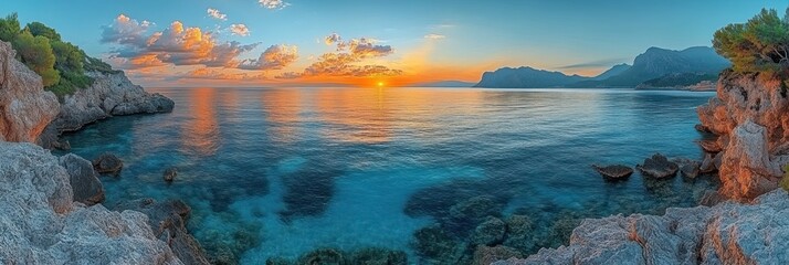 Canvas Print - Sunset over the Mediterranean Sea