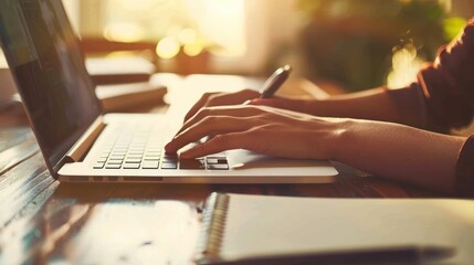 Poster - Woman Working on a Laptop