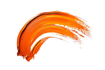 Aufkleber - Vibrant orange paint stroke with dynamic texture on transparent background.