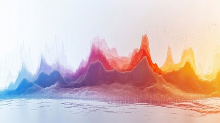 Colorful abstract wave pattern on white background.