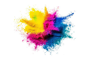 Aufkleber - Colorful explosion of vibrant powders against a black background, creating an artistic and dynamic visual effect.