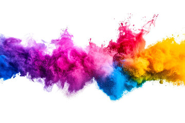Poster - Colorful powder explosion creates a vibrant, artistic effect against a black background.