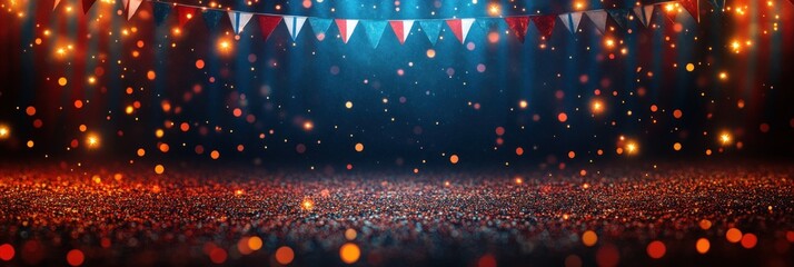 Poster - Festive Celebration with Sparkling Glitter and String Lights