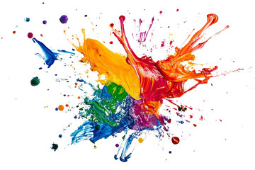 Aufkleber - Colorful splashes of paint on a black background, showcasing a vibrant explosion of hues and creativity.
