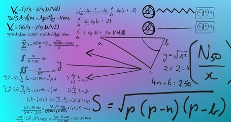 Poster - Animation of mathematical formulae on blue background