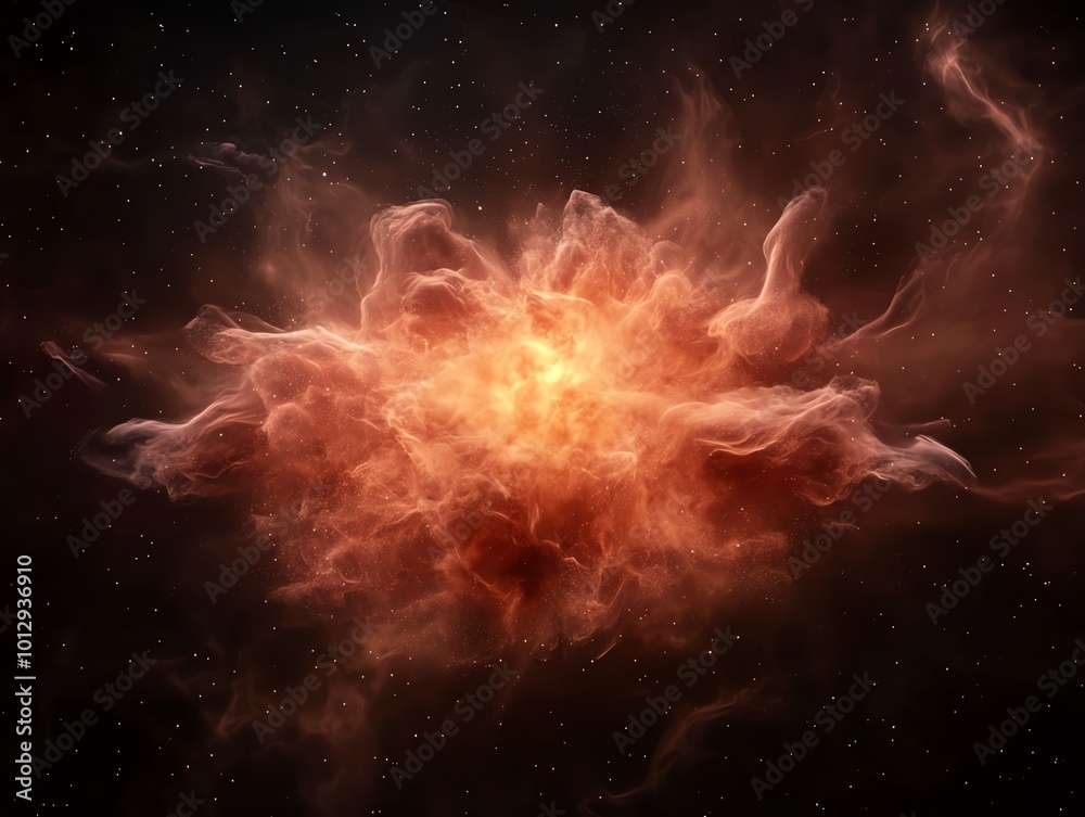 A stunning cosmic explosion showcases vibrant colors and swirling gases ...