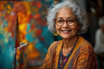 Canvas Print - Portrait of an Artist in her Studio