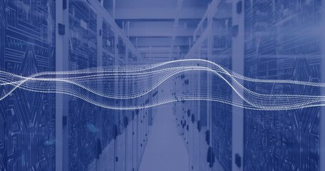 Aufkleber - animation of data processing over computer servers