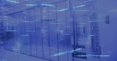 Aufkleber - animation of data processing over computer servers