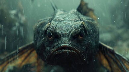 Poster - Close Up of a Fish in the Rain