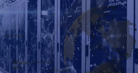 Aufkleber - animation of data processing over computer servers