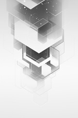 Poster - Abstract geometric shapes in a gradient design showcasing depth and contrast with a soft background