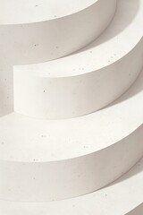 Poster - Modern architectural design featuring circular white staircases with smooth surfaces
