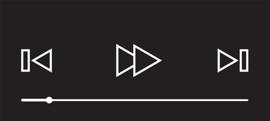 Wall Mural - music or video play bar icon on transparent background. audio player for songs or podcast playlist. 
