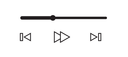 Wall Mural - music or video play bar icon on transparent background. audio player for songs or podcast playlist. 