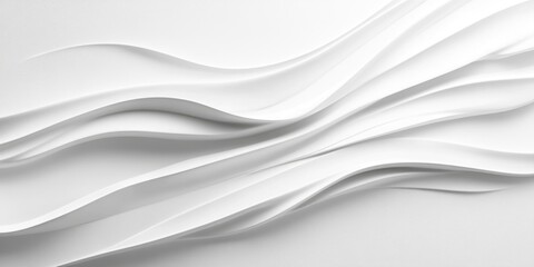 Sticker - White Abstract Background with Wavy Lines,