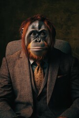 Wall Mural - Business monkey in formal attire