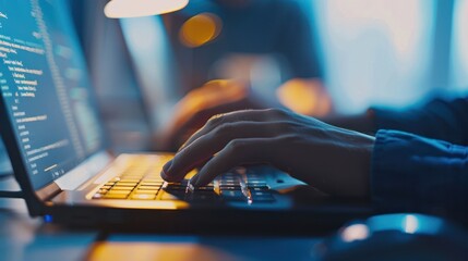 Poster - Hands Typing on Laptop Keyboard