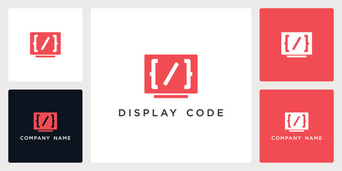 Vector abstract code logo and icon design template, can be used in various media easily, editable