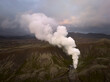 © Cavan Images - Volcanic terrain with thermal smoke emitting