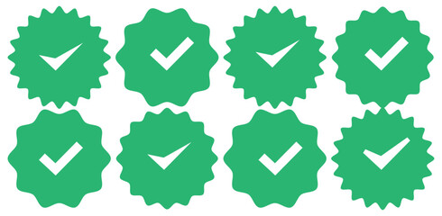 Wall Mural - verified badge icon tick symbol vector blue verification badge approved check mark icon - quality ce