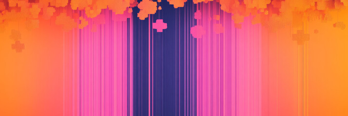 Sticker - Abstract background with pink, orange, and blue shades.