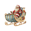 © mutia - santa claus christmas sleigh vector illustration in watercolor style