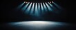 © AImagine Designs - Luminous Stage Ambiance Concept. A dramatic stage with bright lights illuminating a dark background, creating a perfect atmosphere for performances