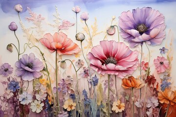 Wall Mural - Blooming Summer Flowers