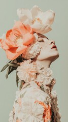 Canvas Print - A woman with a flower crown on her head