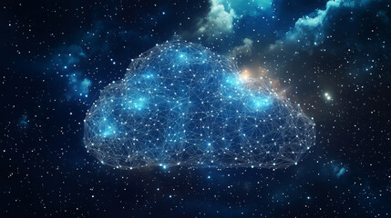 Poster - a modern, digital image of a starry sky with a low-poly design. this abstract illustration represent