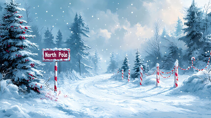 north pole winter scene