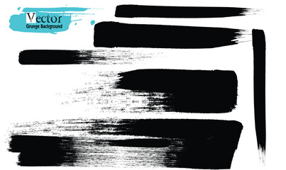 Poster - Hand Drawn Grunge Brush vector, Set of Hand Drawn Grunge Brush Smears, Black vector brush strokes collection. Black paint spots vector for design, Set of Hand Drawn Grunge Brush Smears,  Grungy art