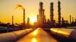 © At My Hat - A large industrial plant with pipes in the foreground. This photo illustrates the production and transport of oil.