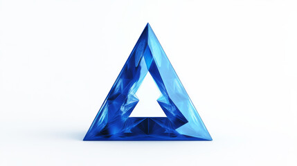 Poster - A blue, futuristic arrow points upwards, forming a pyramid shape. This symbolizes business growth and progress in a digital world.low poly wireframe.