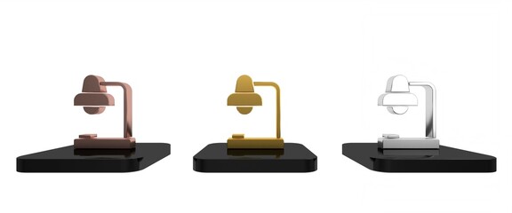 Poster - Colorful Table lamp icon isolated on white background. Table office lamp. Minimalism concept. 3D render illustration