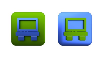 Poster - Colorful Fuse of electrical protection component icon isolated on white background. Melting breaking protective fuse. Square button. 3D render illustration