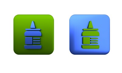 Poster - Colorful Glue icon isolated on white background. Square button. 3D render illustration