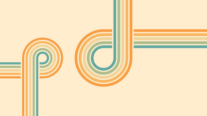 Wall Mural - abstract background of rainbow groovy wavy line design in 1970s hippie retro style. vector pattern r