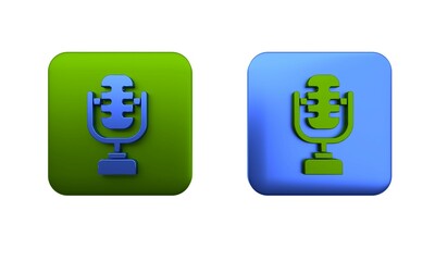 Poster - colorful microphone icon isolated on white background. on air radio mic microphone. speaker sign. sq