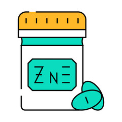 Wall Mural - zinc pills trace elements line icon vector. zinc pills trace elements sign. isolated symbol illustration