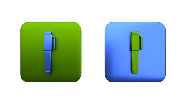 Colorful Pen icon isolated on white background. Square button. 3D render illustration