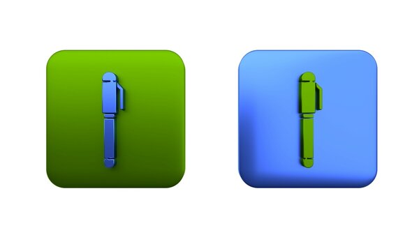 Colorful Pen icon isolated on white background. Square button. 3D render illustration