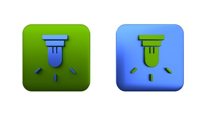 Poster - Colorful Motion sensor icon isolated on white background. Square button. 3D render illustration