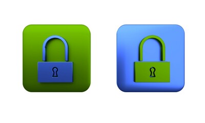 Poster - colorful lock icon isolated on white background. padlock sign. security, safety, protection, privacy