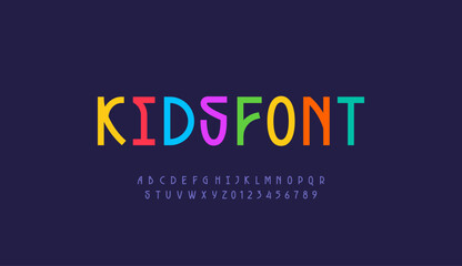 Leinwandbilder - Modern font thin alphabet made nouveau style, uppercase trendy letters from A to Z and numbers from 0 to 9, vector illustration 10EPS