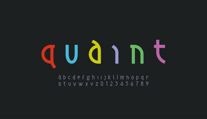 Leinwandbilder - Modern font trendy alphabet made nouveau style, lowercase trendy letters from A to Z and numbers from 0 to 9, vector illustration 10EPS