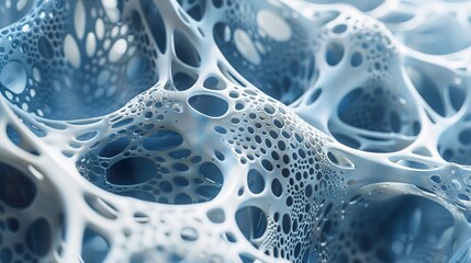 Wall Mural - abstract cellular structure: 3d render of interconnected network