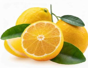 Yellow Yuzu orange isolated on white background